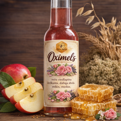Oximels ar rožu ziedlapiņām