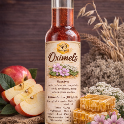 Oximels ar meža malvas ziediem un pelašku ziediem